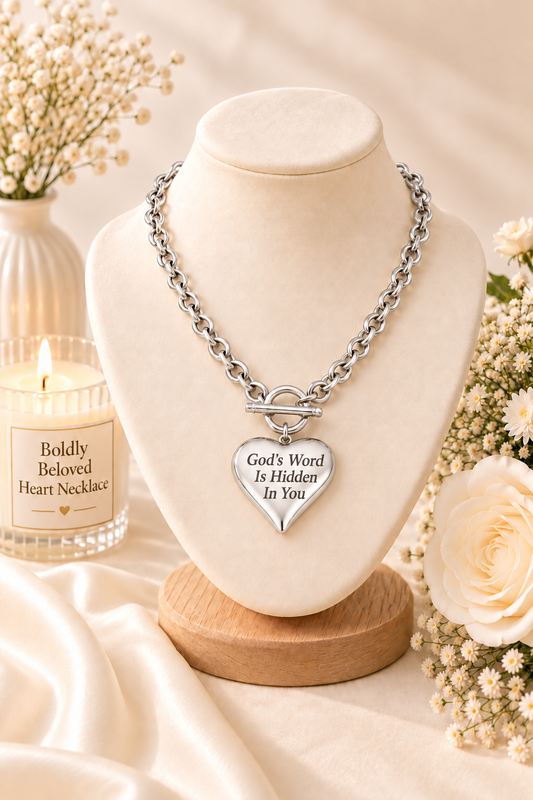 Boldly Beloved Heart Necklace(Silver)