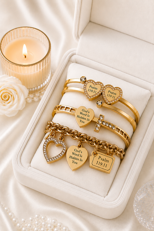 Faith Wrapped Stack (Gold) 22cm